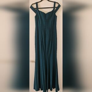 Blue green evening gown